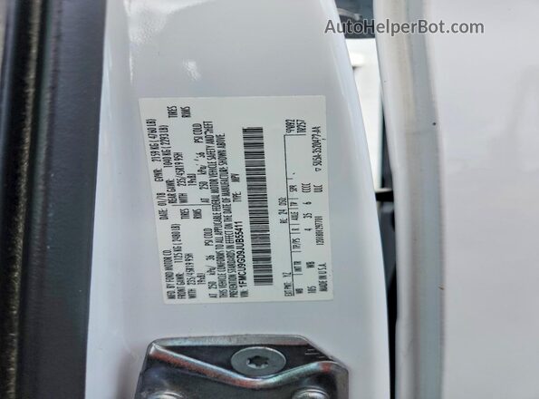 1FMCU9GD9JUB55411 2018 FORD ESCAPE White VIN կոդի պիտակի տեսք