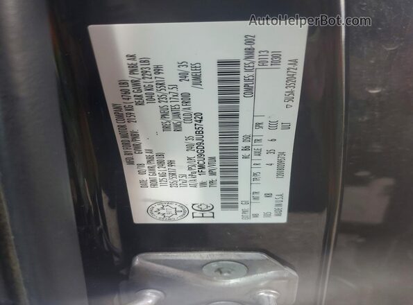 1FMCU9GD9JUB57420 2018 FORD ESCAPE Black VIN sticker view
