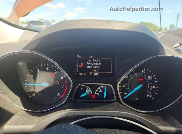 1FMCU9GDXHUE56151 2017 FORD ESCAPE Orange Vista del cuadro de instrumentos