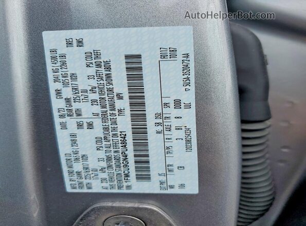 1FMCU9GN4PUA86421 2023 FORD ESCAPE Silver VIN կոդի պիտակի տեսք