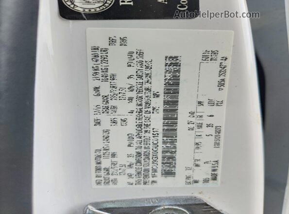 1FMCU9GX0GUC01517 2016 FORD ESCAPE White Панорамний вид салону 360°