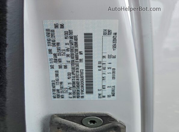 1FMCU9GX5GUB70572 2016 FORD ESCAPE White VIN sticker view
