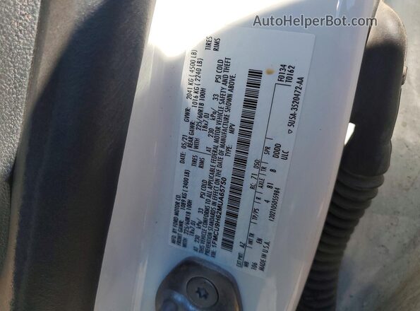 1FMCU9H62MUA65750 2021 FORD ESCAPE White VIN կոդի պիտակի տեսք