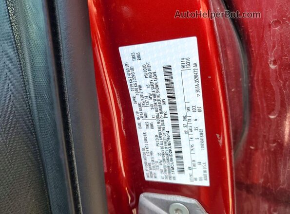 1FMCU9HD2KUB75614 2019 FORD ESCAPE Red 360 interior view