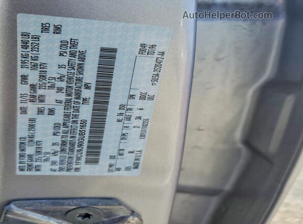 1FMCU9J90GUB51650 2016 FORD ESCAPE Silver VIN կոդի պիտակի տեսք