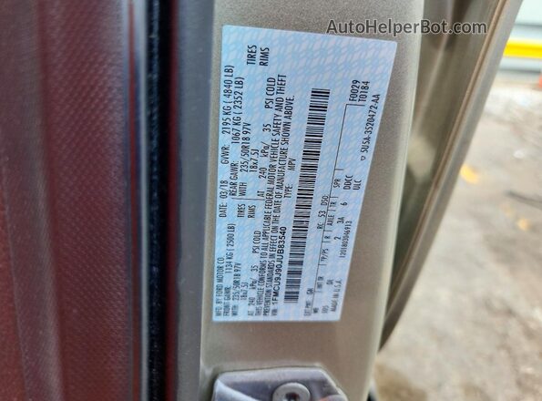 1FMCU9J90JUB83540 2018 FORD ESCAPE Tan VIN sticker view