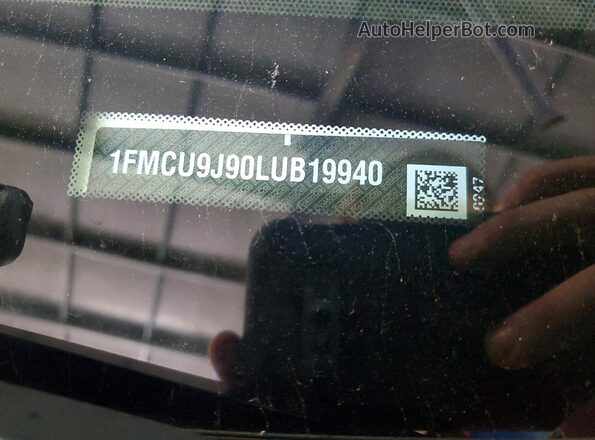 1FMCU9J90LUB19940 2020 FORD ESCAPE White VIN sticker view