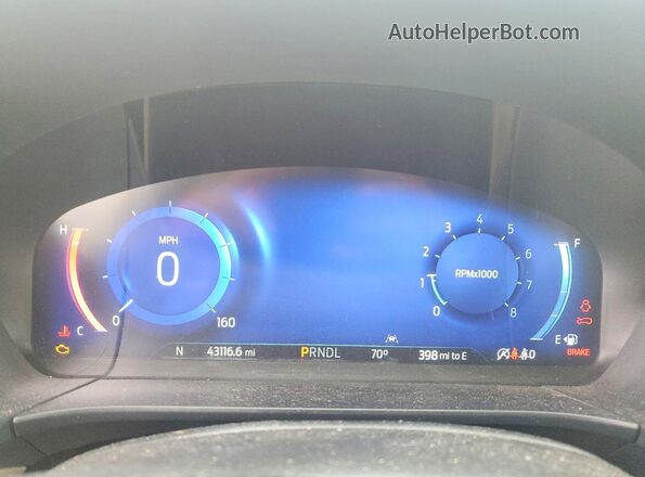 1FMCU9J90NUB23506 2022 FORD ESCAPE White Vista del cuadro de instrumentos