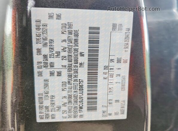 1FMCU9J91JUB98757 2018 FORD ESCAPE Gray Vista del compartimento del motor