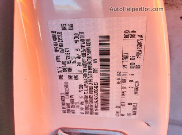 1FMCU9J93GUB04953 2016 FORD ESCAPE White VIN կոդի պիտակի տեսք