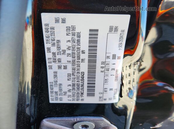 1FMCU9J96JUB40420 2018 FORD ESCAPE Black Вид наклейки з VIN-кодом