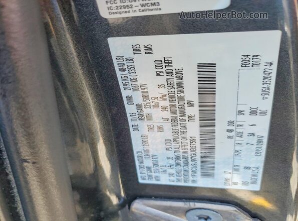 1FMCU9J97GUB57591 2016 FORD ESCAPE Gray Widok naklejki z numerem VIN