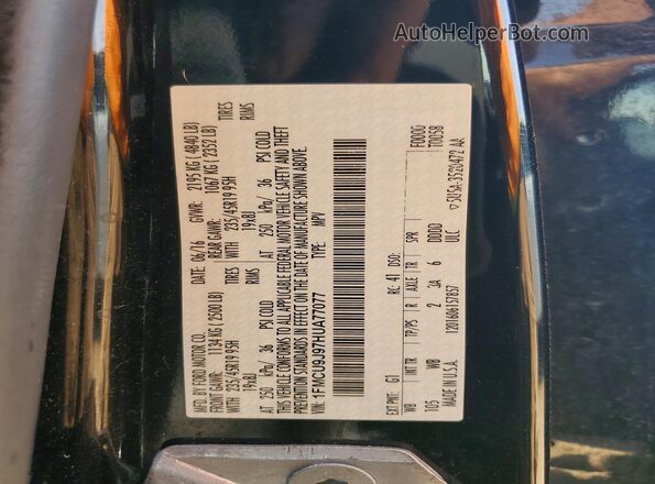 1FMCU9J97HUA77077 2017 FORD ESCAPE Черный Вид подкапотного пространства