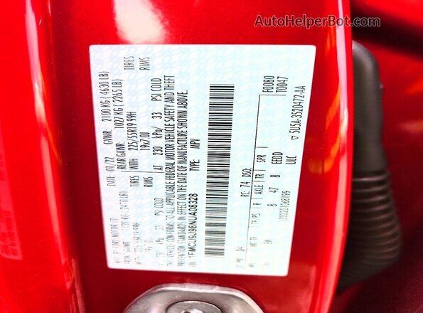 1FMCU9J98NUA08328 2022 FORD ESCAPE Красный Вид наклейки с VIN-кодом