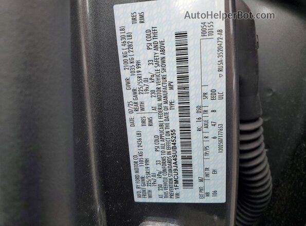 1FMCU9JA4SUB45255 2025 FORD ESCAPE Charcoal 360 interior view