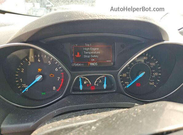 1FMCU9JD6HUB14799 2017 FORD ESCAPE Red Вид щитка приладів
