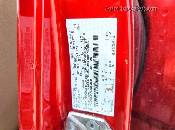 1FMCU9JD6HUB14799 2017 FORD ESCAPE Red Панорамний вид салону 360°