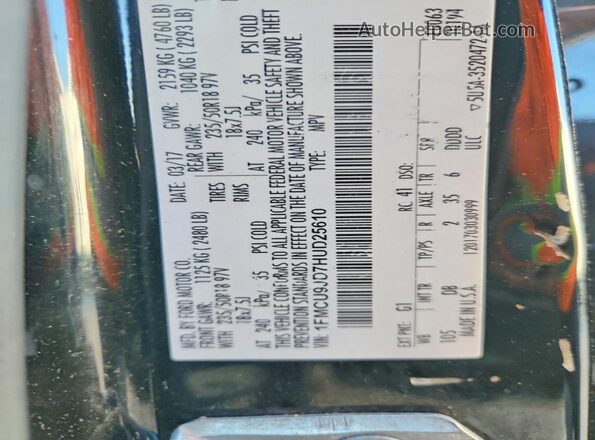 1FMCU9JD7HUD25610 2017 FORD ESCAPE Black Սալոնի 360 աստիճան տեսք