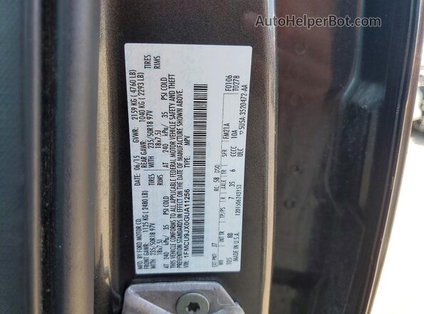 1FMCU9JX0GUA11256 2016 FORD ESCAPE Gray Widok komory silnika