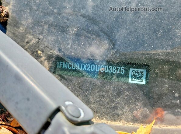 1FMCU9JX2GUC03875 2016 FORD ESCAPE White Widok naklejki z numerem VIN