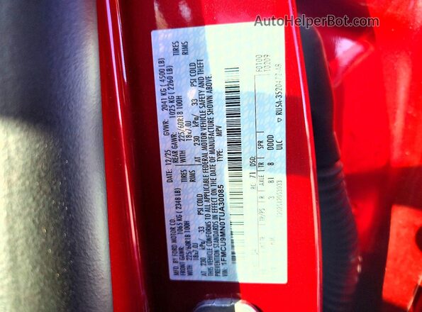 1FMCU9MN0TUA30085 2026 FORD ESCAPE Red 360 interior view
