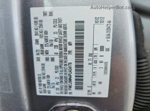 1FMCU9MN4PUA34176 2023 FORD ESCAPE Silver Engine compartment view