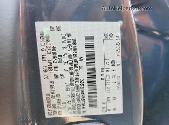 1FMCU9MN4RUB29050 2024 FORD ESCAPE Blue VIN sticker view