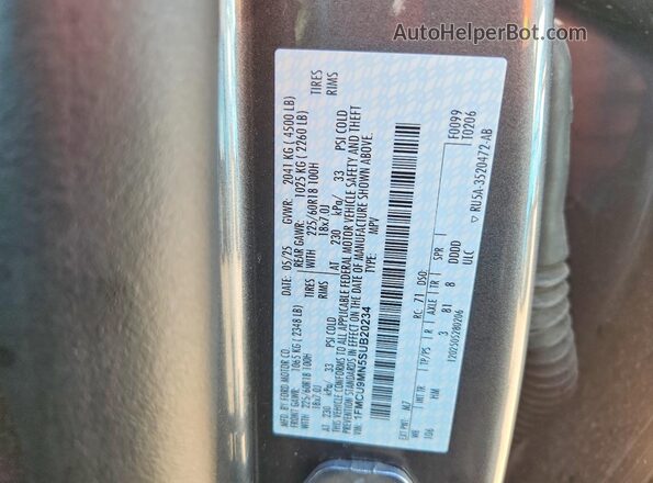 1FMCU9MN5SUB20234 2025 FORD ESCAPE Gray 360 interior view