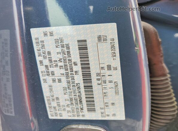 1FMCU9MN8RUA10675 2024 FORD ESCAPE Blue Vista de la etiqueta del VIN