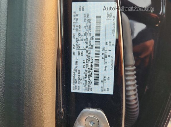 1FMCU9NA0SUB43321 2025 FORD ESCAPE Black VIN კოდის სტიკერის ხედი
