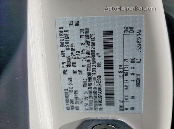 1FMCU9PAXRUB02668 2024 FORD ESCAPE Белый Вид наклейки с VIN-кодом