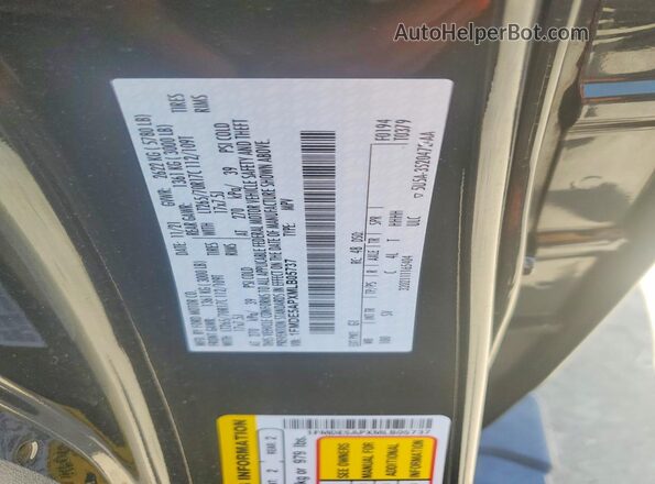 1FMDE5APXMLB05737 2021 FORD BRONCO Black Vista de la etiqueta del VIN