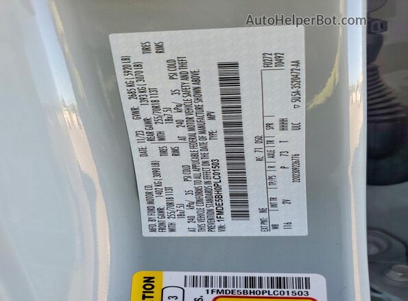 1FMDE5BH0PLC01503 2023 FORD BRONCO Silver Widok komory silnika