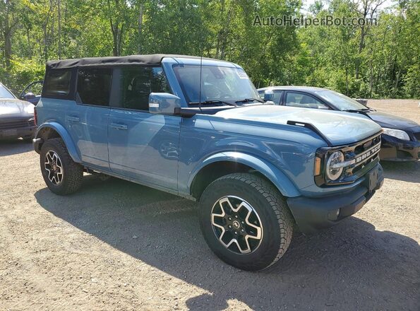1FMDE5BH8MLA95264 2021 FORD BRONCO Бирюзовый Передняя правая четверть