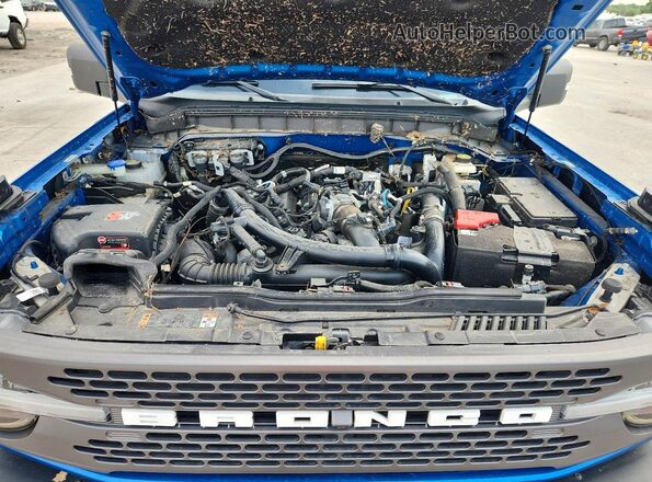 1FMDE5CP0MLB00432 2021 FORD BRONCO Blue ძრავის განყოფილების ხედი