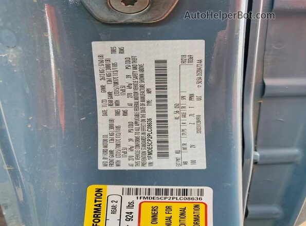 1FMDE5CP2PLC08636 2023 FORD BRONCO Blue Vista interior de 360 grados