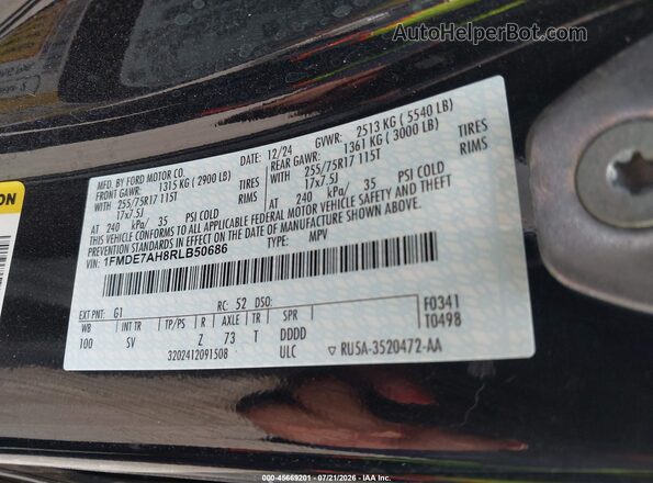 1FMDE7AH8RLB50686 2024 FORD BRONCO Black Вид підкапотного простору
