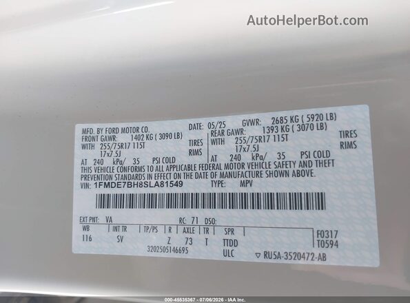 1FMDE7BH8SLA81549 2025 FORD BRONCO Gray Engine compartment view