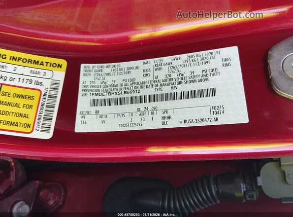 1FMDE7BHXSLB66912 2025 FORD BRONCO Red Вид підкапотного простору