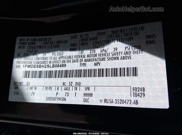 1FMDE8BH2SLB08489 2025 FORD BRONCO Black Vista del compartimento del motor
