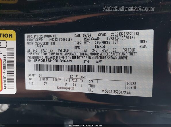 1FMDE8BH9RLB16339 2024 FORD BRONCO Black Вид підкапотного простору