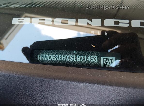 1FMDE8BHXSLB71453 2025 FORD BRONCO Черный Вид подкапотного пространства