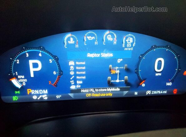 1FMEE0RR9RLB00792 2024 FORD BRONCO White Vista del cuadro de instrumentos