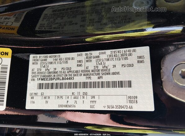 1FMEE2BP2RLB04493 2024 FORD BRONCO Black Widok komory silnika