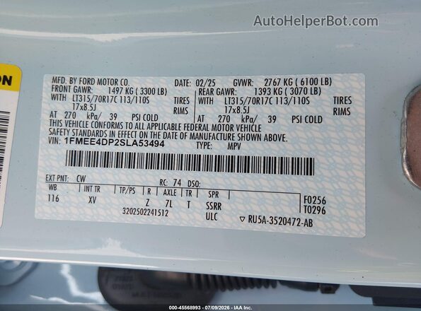 1FMEE4DP2SLA53494 2025 FORD BRONCO Blue Widok komory silnika
