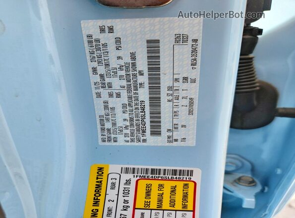 1FMEE4DP6SLB48219 2025 FORD BRONCO Blue Widok naklejki z numerem VIN