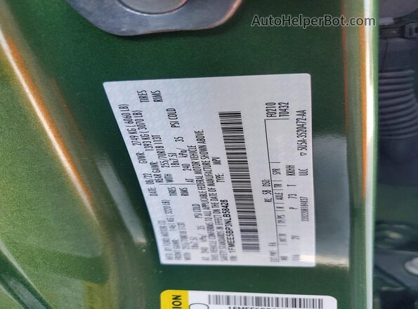 1FMEE5BP3NLB58428 2022 FORD BRONCO Зеленый Панорамный вид салона 360°