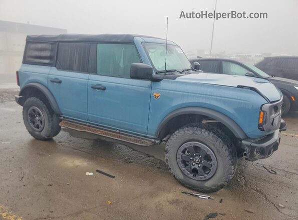 1FMEE5DH4NLB64678 2022 FORD BRONCO Blue Delantero derecho