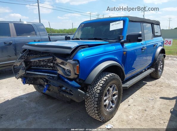 1FMEE5DH5NLB68108 2022 FORD BRONCO Blue Առջևի ձախ երեք քառորդ տեսարան