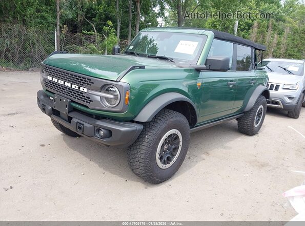 1FMEE5DH6NLB26482 2022 FORD BRONCO Green წინა მარცხენა ხედი სამი მეოთხედიდან